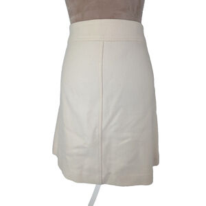 J Crew Wool Mini Skirt Ivory Sz 14 Classic Quiet Luxury Preppy Country Estate